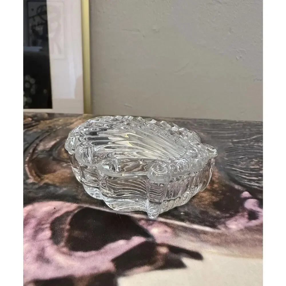 Vintage Crystal Gorham Chantilly Shell & Heart Shaped Trinket Boxes